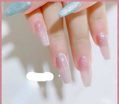 Crystal Stone Cat Eye Nail Polish and Milk Tea