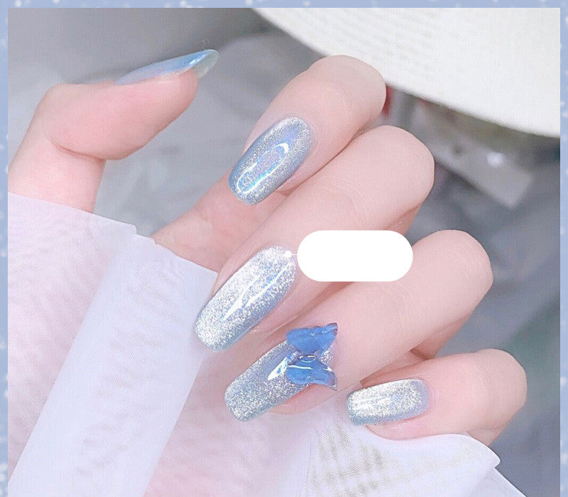 Crystal Stone Cat Eye Nail Polish and Milk Tea