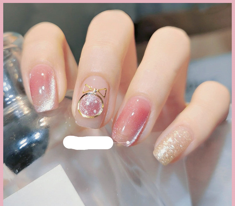 Crystal Stone Cat Eye Nail Polish and Milk Tea