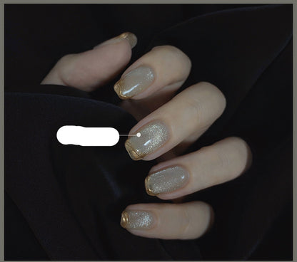 Crystal Stone Cat Eye Nail Polish and Milk Tea