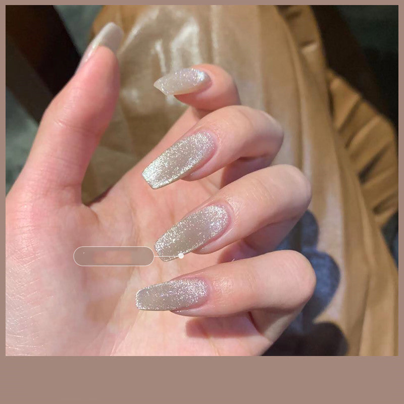 Crystal Stone Cat Eye Nail Polish and Milk Tea