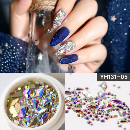 Nail-Art-Decoration Crystal Glitter Glass Rhinestone Diamond Mixed-Design Flat-Bottom