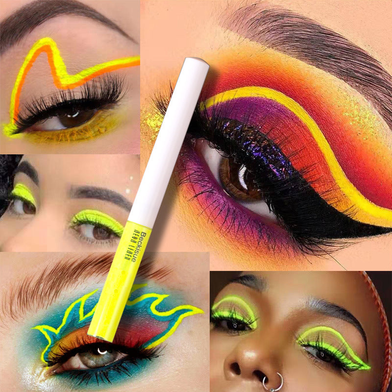 Riasan UV Neon Glitter Cair Eyeliner Berkilau Profesional