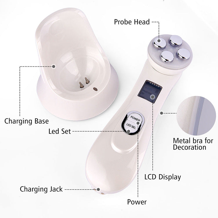 Multifunctional skin rejuvenation care instrument, Facial Massager, High Frequency LED