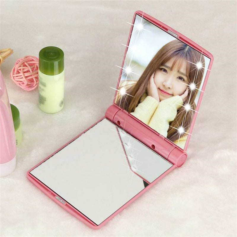 Folding LED Pocket Cosmetic Mirror