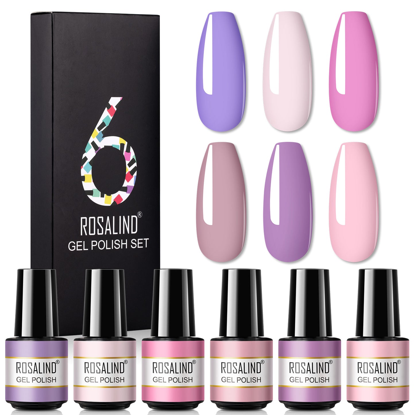 Deluxe Korean Nail Polish Set isi 6 botol dengan Fine Glitter