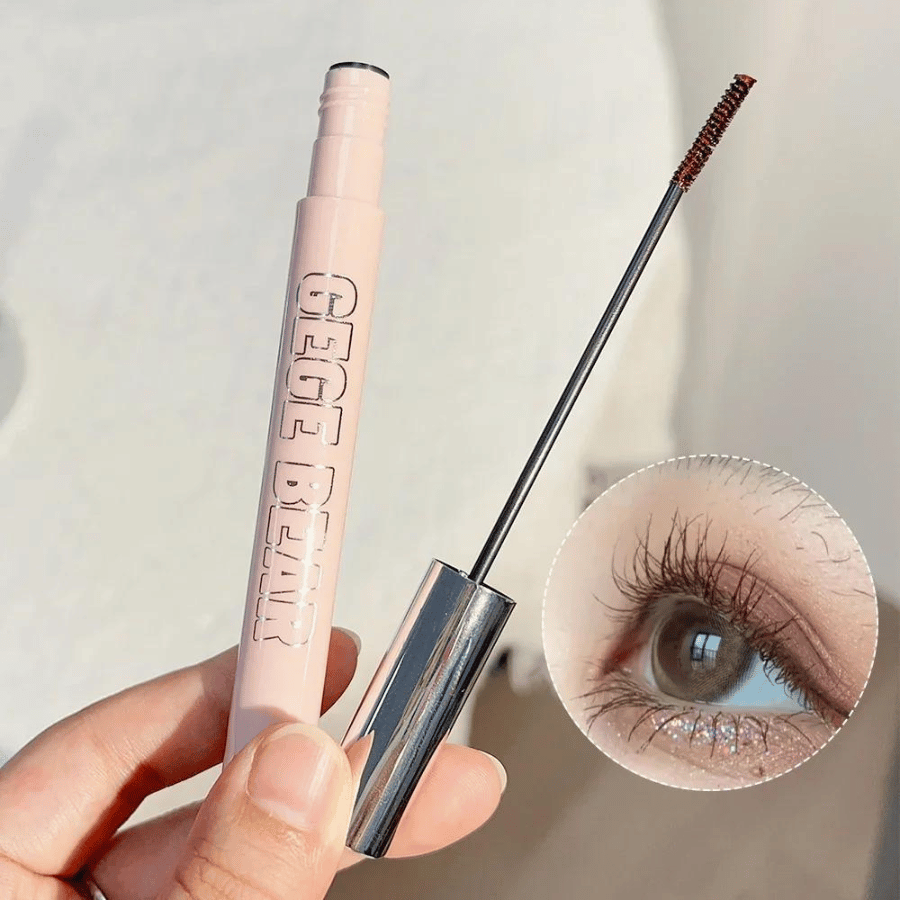 Korean Cosmetics Ultra-Fine Small Brush Mascara for Lengthened, Curled, Waterproof, Natural Black and Brown Lashes Extension