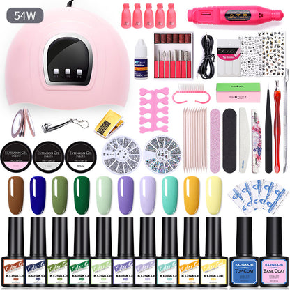 Sequin Nail Beauty Polish Gel Kit with Lighting Machine