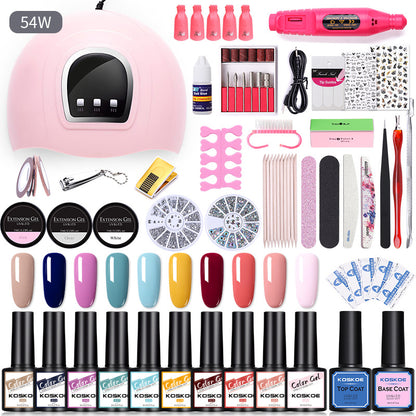 Sequin Nail Beauty Polish Gel Kit with Lighting Machine