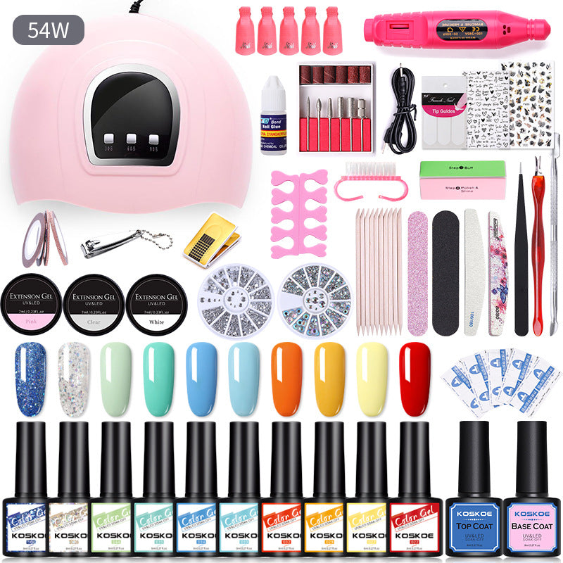 Sequin Nail Beauty Polish Gel Kit with Lighting Machine