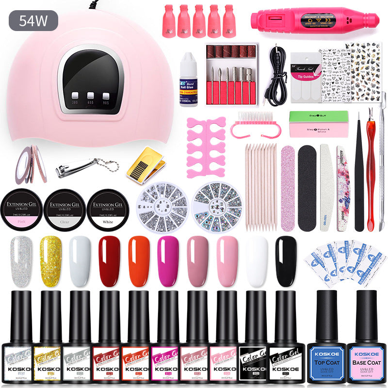 Sequin Nail Beauty Polish Gel Kit with Lighting Machine