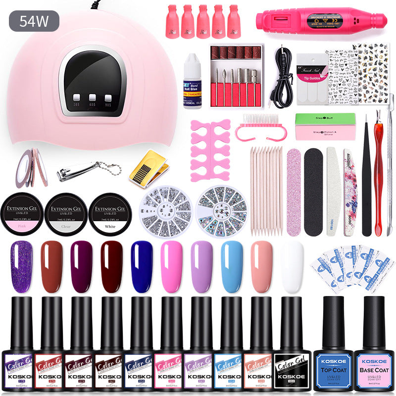 Sequin Nail Beauty Polish Gel Kit with Lighting Machine