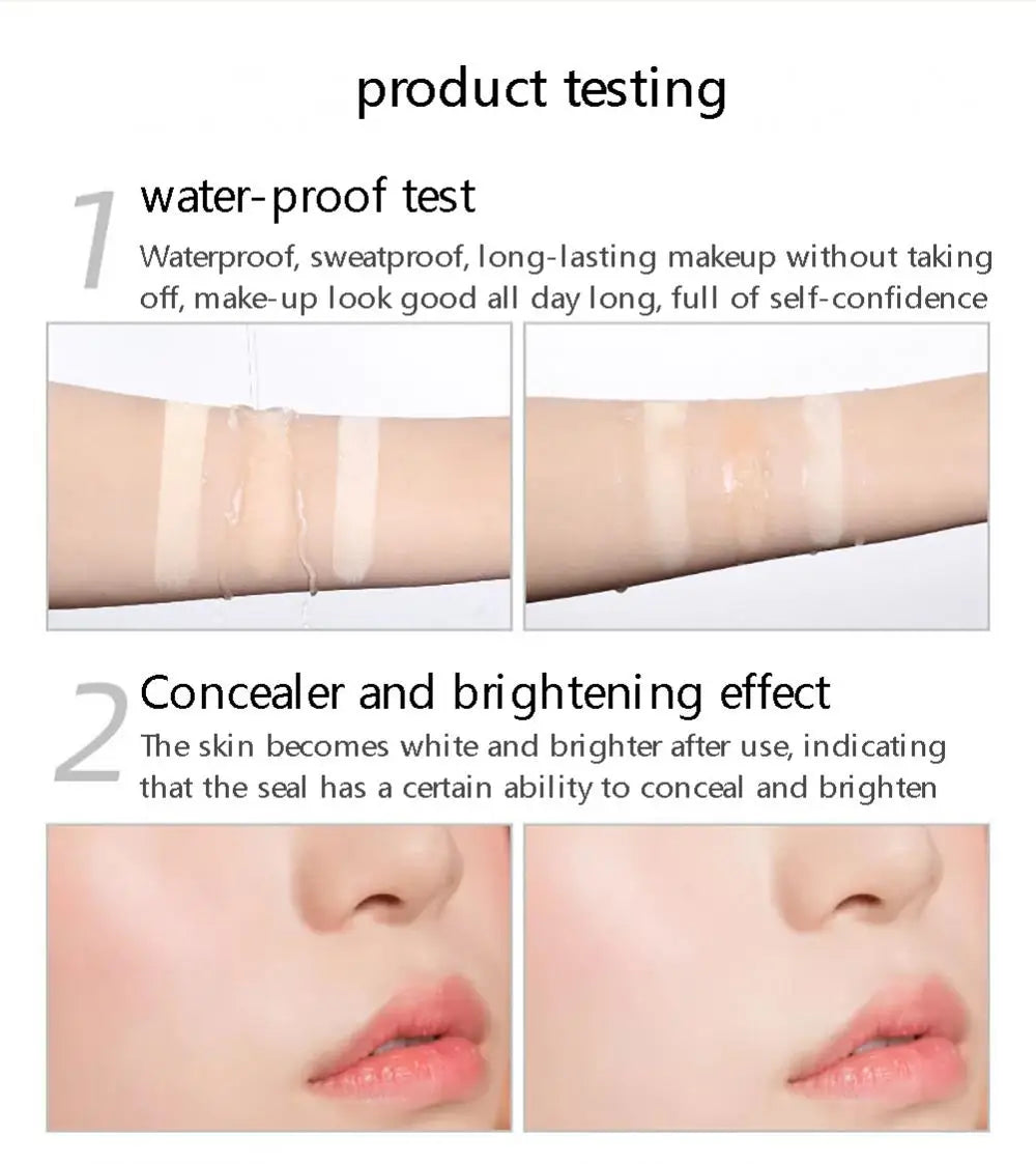 Face Pressed Mineral Powder Foundation Full Coverage Long Lasting Oil Control Korean Cosmetics