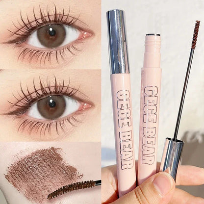 Ultra-Fine Small Brush Mascara Lengthen Eyelashes Curling Thick Waterproof Natural Black Brown Lashes Extension Korean Cosmetics