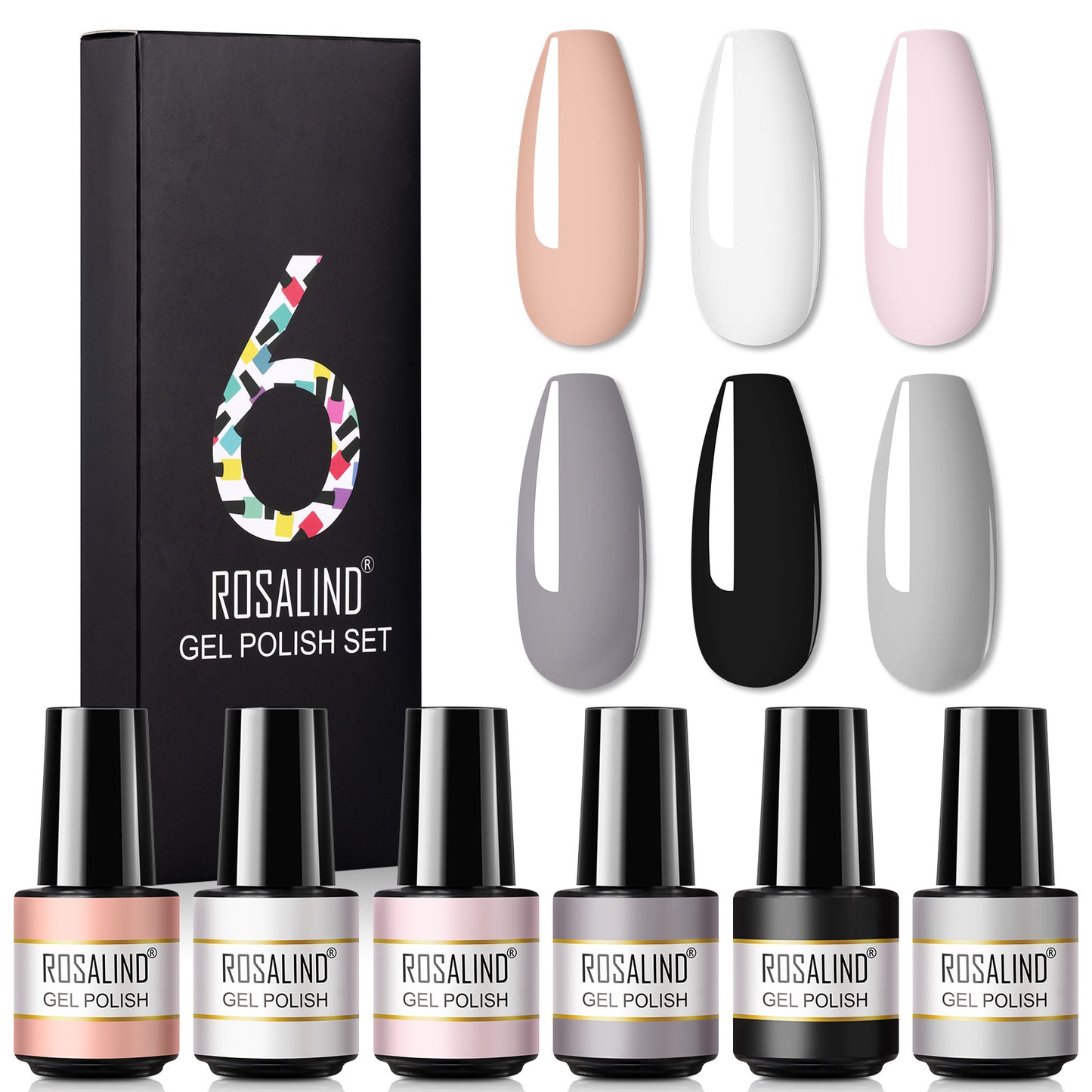 Deluxe Korean Nail Polish Set isi 6 botol dengan Fine Glitter